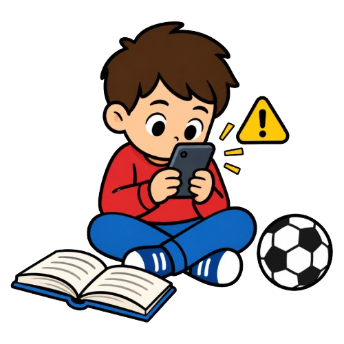 Niños usando el celular con responsabilidad